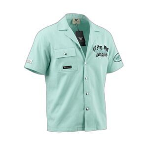 Watson City of Angels Work Shirt Mint Green M NWT Embroidered Button Up